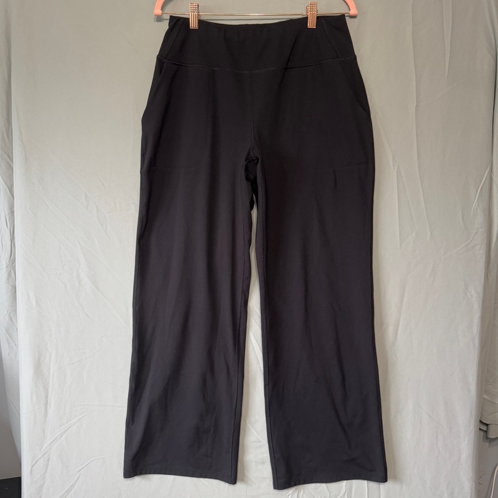 RBX Womens Wide Leg Black Pants Size Large Yoga Workout Fitness Sports Pockets